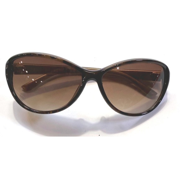 Foster Grant Accessories - Foster Grant Women Oval Sunglasses Brown Tortoise Gold Textured Temples Glam